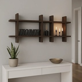 Raft perete din lemn Gozde Homs, 100 x 45 x 9 cm, maro