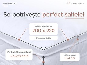 Protectie pentru saltea cu doua straturi - TOPPER 200 x 220 cm