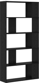 vidaXL Dulap pentru cărți Stejar Negru 80 x 24 x 159 cm Lemn compozit