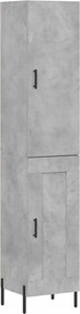 vidaXL Dulap înalt, gri beton, 34,5x34x180 cm, lemn prelucrat