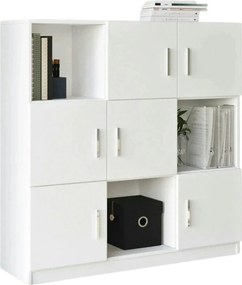 Comoda VO7-W, alb, PAL melaminat, 120x38x122 cm