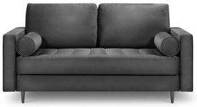 Canapea din catifea Milo Casa Santo, 174 cm, gri închis