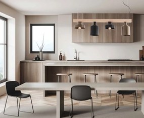 Lustra suspendata design decorativ Kinsey lemn/metal