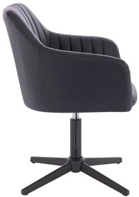 HC190CROSS Scaun Neagră din Piele Ecologica cu Bază Neagră