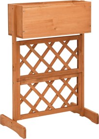 vidaXL Jardinieră cu spalier, portocaliu, 45x30x74 cm, lemn masiv brad