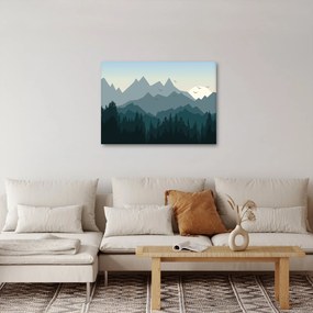 Tablou - Munții cu privirea graficeanului (70x50 cm)
