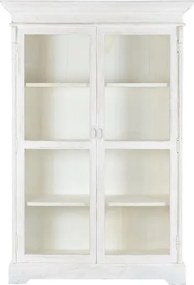 Vitrina din lemn de mango, finisaj alb antichizat, "Blanco "