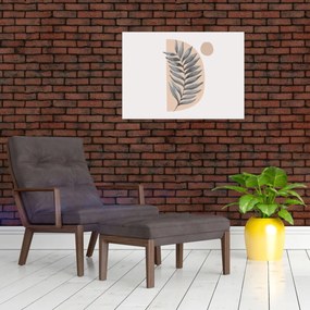 Tablou pe sticlă - Foaie ilustrată N⁰1 (70x50 cm)