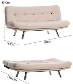 Canapea extensibilă BAKU, 2 locuri, crem