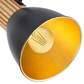 Brilagi - Plafonieră ODENSE cu 4 spoturi, 4xE14/10W/230V, lemn de cauciuc, negru