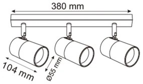 Spot Zuma Line 2204BD-3-BK FORI 3xGU10/50W/230V negru/auriu