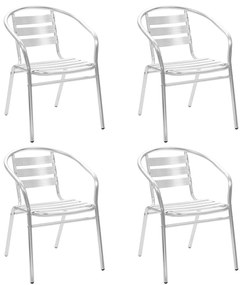 48721 vidaXL Set mobilier de exterior, 5 piese, argintiu, aluminiu