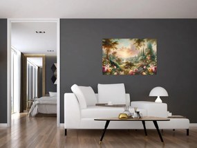 Tablou - Păuni în grădină (90x60 cm)