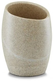 Pahar pentru periuta din polirasina, Stonefinish Beige, l8,4xA8,4xH11 cm