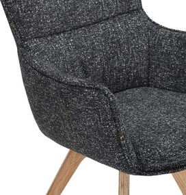 Set de 2 scaune pivotante picioare din lemn VOGUE antracit