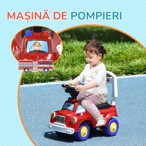 AIYAPLAY Mașină de Jucărie Per Copii 18-36 Luni a Acționare Manuală, Roșu | Aosom Romania