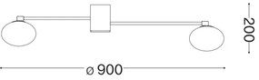 Lustră LED aplicată Ideal Lux HERMES 3xG9/3W/230V d. 90 cm auriu