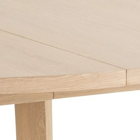 Masă de dining rotundă extensibilă cu blat cu aspect de lemn de stejar ø 120 cm A-Line – Actona