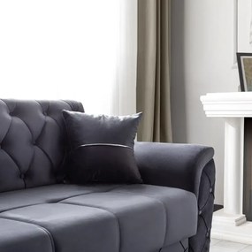 Canapea extensibila 3 locuri living 233x90x92 cm – stofa, gri antracit – Cuba