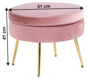 Scaun de lux, tesatura de catifea roz / auriu cromat, Art-deco, NOBLIN TIP 1