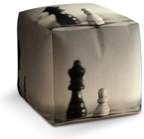 Taburet Cube șah, bej