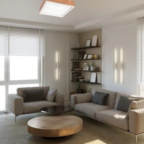 Plafonieră OAK SQUARE 4xE27/15W/230V 39x39 cm stejar/alb