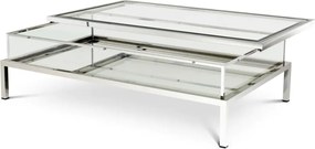 Masuta de cafea design LUX Harvey 140x85cm argintiu 109867 HZ