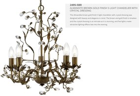Lustra decorativa stil clasic Almandite 5L maro auriu 2495-5BR SRT