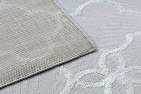 Covor MEFE modern  8504 Spalier, Flori structural două niveluri de lână gri / alb
