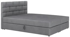 Pat matrimonial Boxspring 140x200 cm Waller (cu saltea și somieră) (gri închis). 1007715