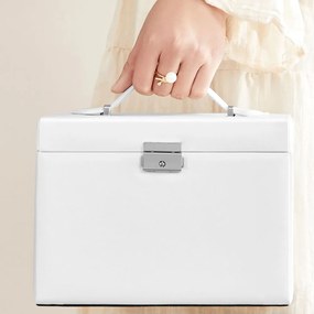 Cutie pentru bijuterii cu oglindă KARINA, 22,5x17,5x16,5cm, alb SongmicsHome