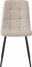 OFERTA Scaun de catifea bej KARA cu picioare negre II. calitate