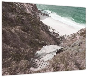 Tablou pe sticlă - Călătorie spre Marea de Smarald (70x50 cm)