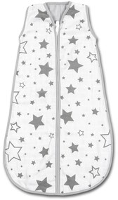 Sac de dormit copii de vara din muselina Kidizi Galaxy Grey 75 cm, 100% bumbac, 0-9 luni