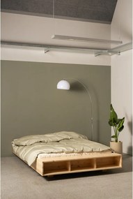 Pat matrimonial în culoare naturală din lemn de pin cu somieră 160x200 cm Merge – Karup Design