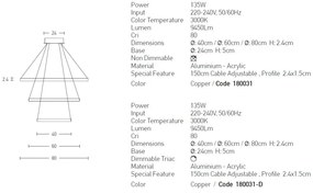 Lustra design modern circular cu 3 inele LED dimabil ROTUNDA