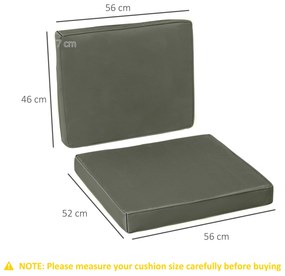 Outsunny Set de 2 perne de șezut pentru scaun perne detasabile confort mari perne matlasate umplute cu spumă material din poliester gri închis | Aosom Romania