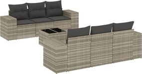 vidaXL Set canapele de grădină cu perne, 7piese gri deschis poliratan