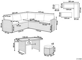Set mobilier de grădină Beltran (maro). 1077947