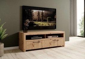 Comodă TV JANEZ – 150x47x52 cm – Stejar Artisan / Negru