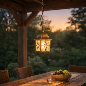 Lumină suspendată clasică auriu antic IP23 - London