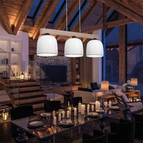 Lustră pe cablu NONNA 3xE27/60W/230V stejar/alb/gri Kolarz A1352.83.Gr