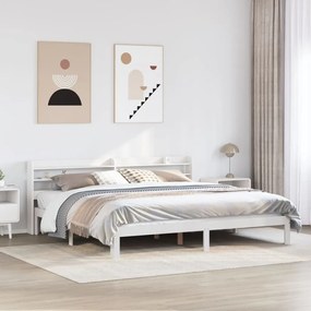 vidaXL Cadru de pat cu tăblie fără saltea, alb, 180x200 cm