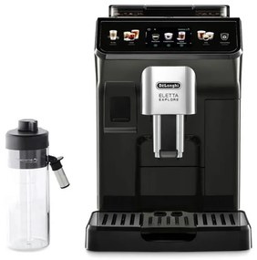 Espressor automat DeLonghi Eletta Explore ECAM450.65.G, 1450W, 19 bar, 1.8l, Wi-Fi, Touch TFT display, LatteCrema hot/cool, Twin Shot, To-Go, Cafea boabe, Negru/Gri