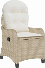 vidaXL Fotoliu recliner cu pernă Bej 56 x 66 x 95 cm poliratan