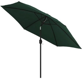 Umbrela de soare cu stalp din otel, 300 cm, verde