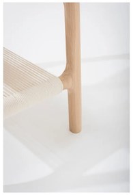 Măsuţă auxiliară cu structură din lemn masiv de stejar şi blat gri Gazzda Fawn