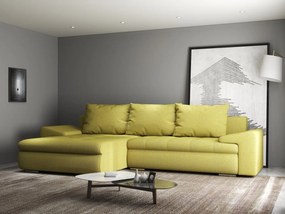 Colțar extensibil dumonde cu ladă de depozitare si sezut confortabil din spuma high-density, Leonardo Enjoy Verde 260x185 cm