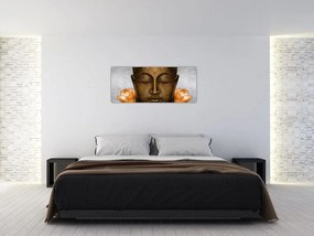 Tablou cu statuie cu detaliu a feței (120x50 cm)