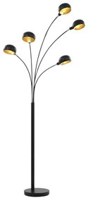 Lampa de podea, negru si auriu, 200 cm, 5 x E14 1, Negru si auriu, Negru si auriu